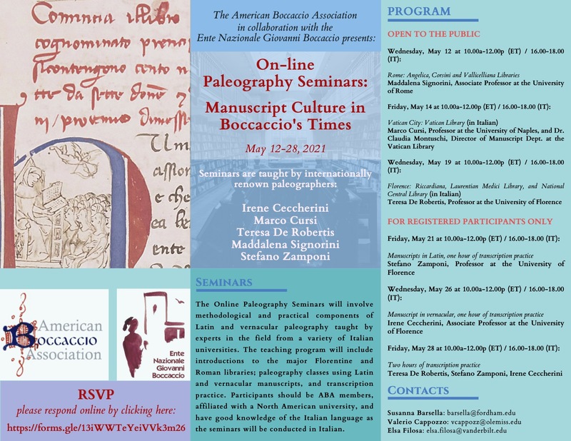 Manuscript Culture in Boccaccio's Times