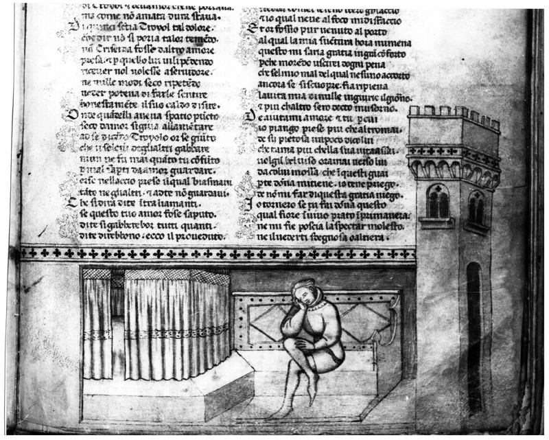 Miniatore padovano (1370-1390), Troiolo soffre per amore