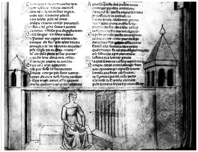 Miniatore padovano (1370-1390), Criseide siede nella sua stanza