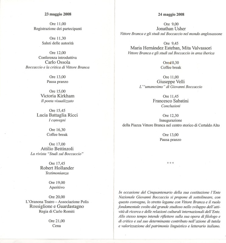 Vittore Branca e Boccaccio