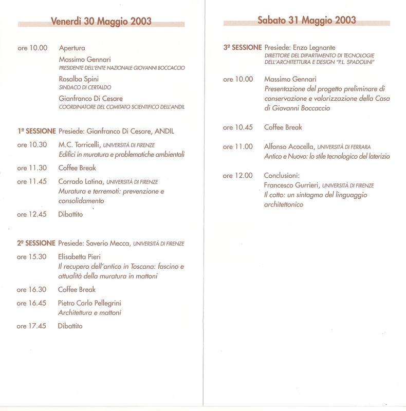 Presentazione del progetto preliminare di conservazione e valorizzazione della Casa di Giovanni Boccaccio